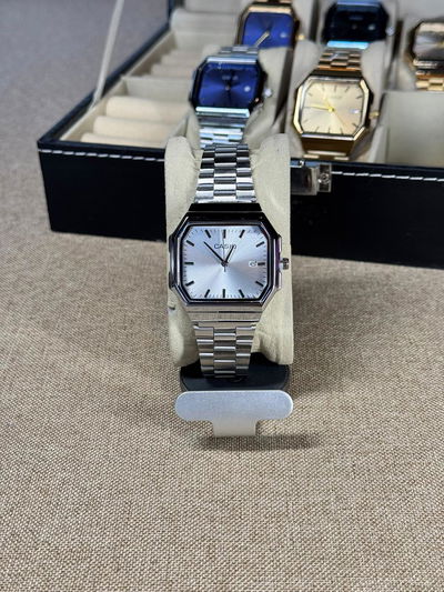 Casio Eleganza Blanco Acero + Billetera Cuero de Regalo + Envio Gratis