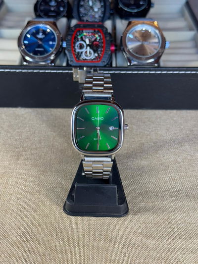 Casio Finezza Verde Acero + Billetera Cuero de Regalo + Envio Gratis
