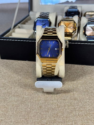 Casio Eleganza Negro Dorado + Billetera Cuero de Regalo + Envio Gratis