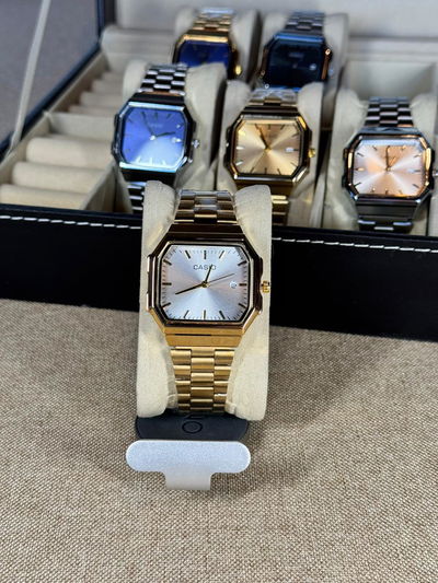 Casio Eleganza Blanco Dorado + Billetera Cuero de Regalo + Envio Gratis