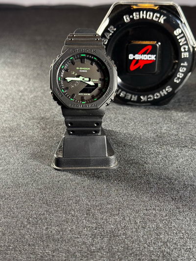 G Shock GA2100 Negro/Verde + Billetera Cuero de Regalo +  Envio Gratis 