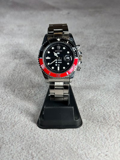 Submariner Negro/Rojo Acero 2X1 + Billetera Cuero de Regalo + Envio Gratis