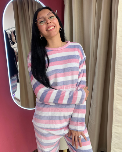 E110 - Pijama Ginny Tricolor -Talle L