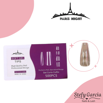 Tips Soft Gel Caja Violeta Cortos x500un