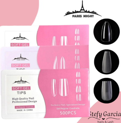 Tips Soft Gel Caja Rosa x500un