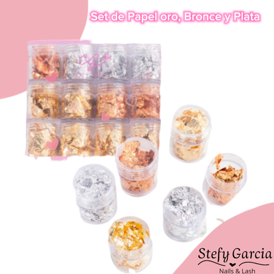 Set de Papel Oro y Plata 