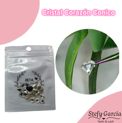 Cristal Corazón Conico x20un