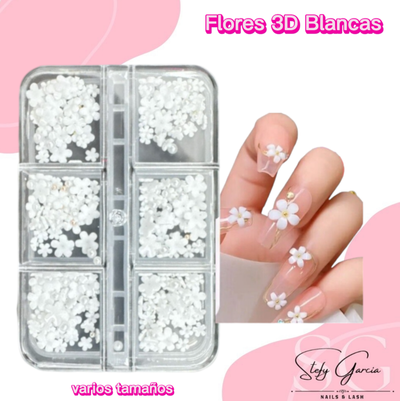 Flores 3D Blanco 