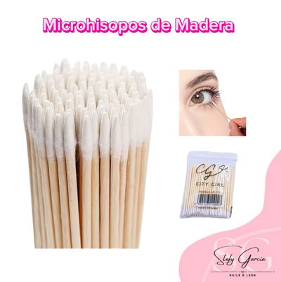 Micro hisopos de Madera x100un