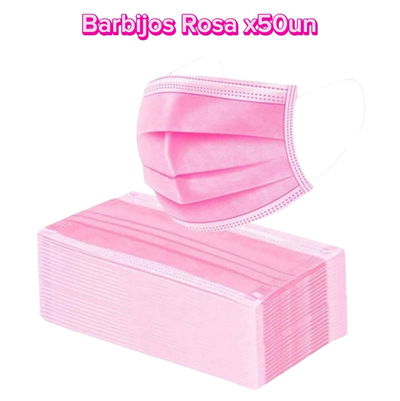 Barbijos Rosa Descartables x50un