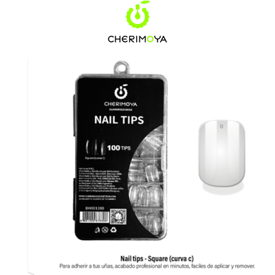 Tips Cuadrado Curva C 100un Cherimoya