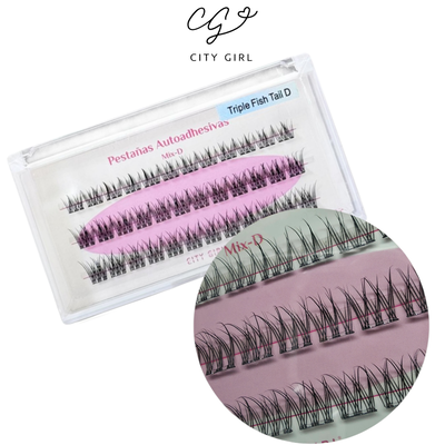 Pestañas Autodhesivas Tiple Fish Tail D City Girl