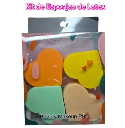 Kit Esponjas Latex Corazon x4