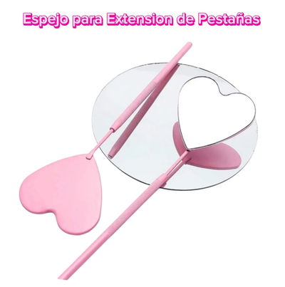 Espejo para Extensiones de Pestañas Corazon