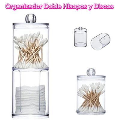 Organizador Doble Hisopos y Discos 
