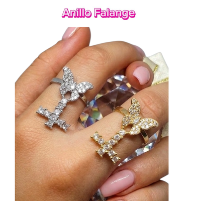 Anillo Falange Mariposa Cruz 