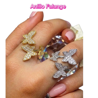 Anillo Falange Mariposa Triple