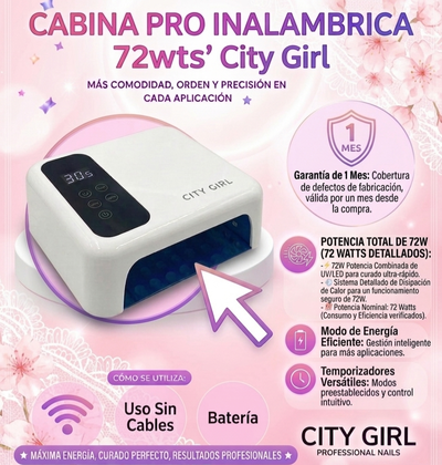 Cabina Pro Inalambrica 72wts de City Girl