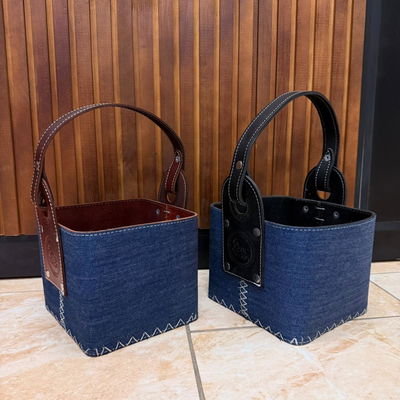 CANASTA CUADRADA DENIM