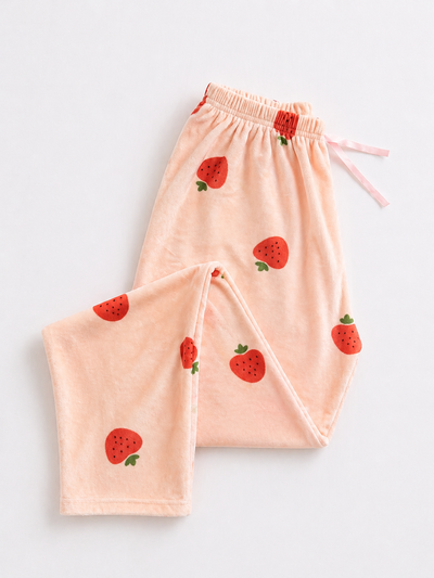 PANTALON PLUSH FRESA ROSA