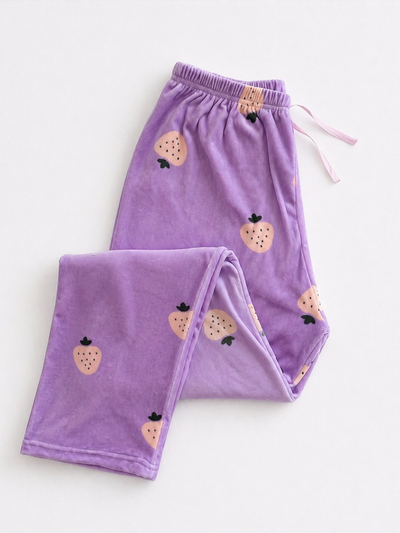 PANTALON PLUSH FRESA LILA