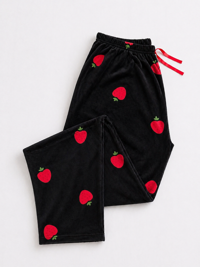 PANTALON PLUSH FRESA NEGRO