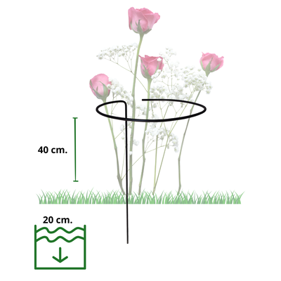Tutor De Hierro Aro 30 Cm Halo Para Maceta Canteros 