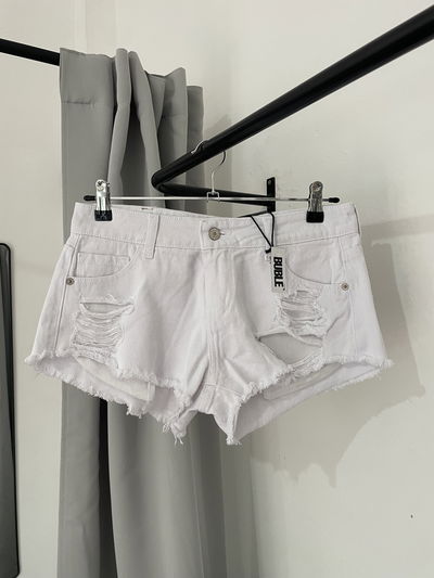 SHORT TIRO BAJO BLANCO ROTURAS