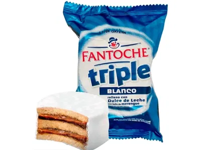 ALFAJOR FANTOCHE BLANCO TRIPLE 3 UNIDADES