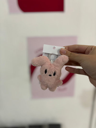 Llavero peluche | conejito rosa pastel