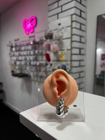 Aros extra chunky plateado