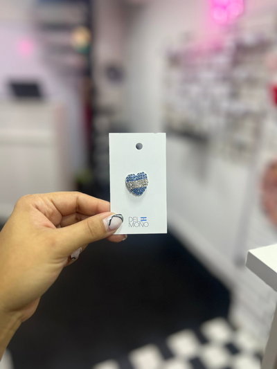 Escarapela corazon brillitos🇦🇷