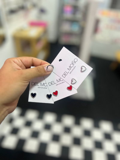 Aros corazon esmaltados