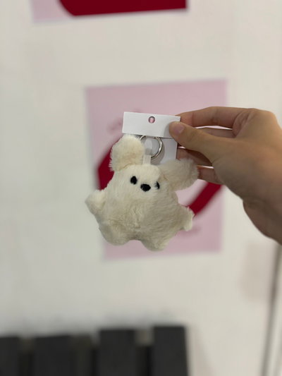 Llavero peluche | perrito blanco