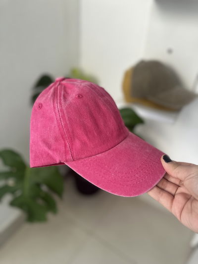 Gorra prelavada - fucsia