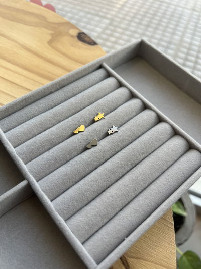 Aros doble estrella-corazón