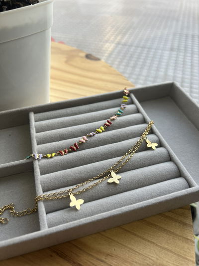 Pulseras - maripositas doradas