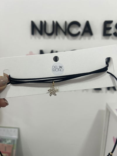 Chocker dorado gamuza | estrella de mar