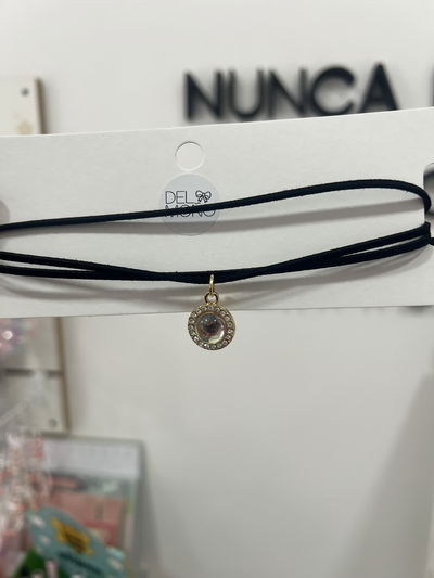 Chocker dorado gamuza | gema