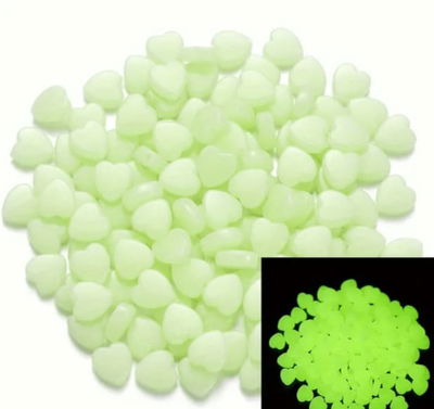 Corazón chico brilla en la oscuridad (7mm)-50g
