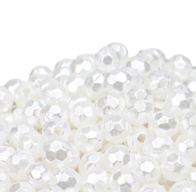 Cuentas plásticas metalizadas facetadas x 50g