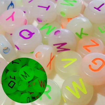 Letras luminosas 10mm (brillan en la oscuridad) 400u aprox (50g)