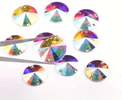 Gemas tornasol redondas para coser