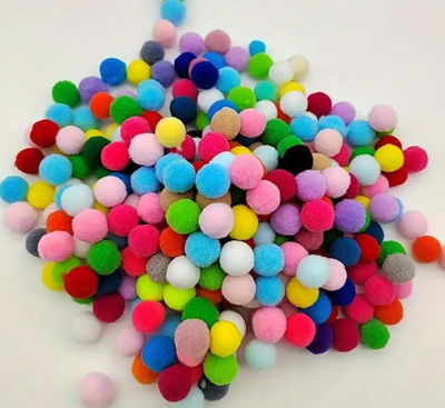 Pompones de felpa multicolor 1.0cm x 100 unidades