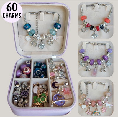 Kit Pandora - 60 charms - 6 pulseras de acero quirúrgico