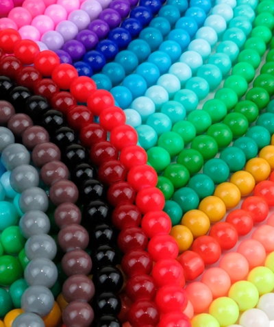 Perlas de vidrio opacas x tira