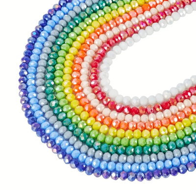 Cristal de roca de vidrio dona 6mm x tira