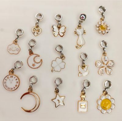 Charms Dijes esmaltados para pulsera de Pandora x unidad (gama blanco) surtido