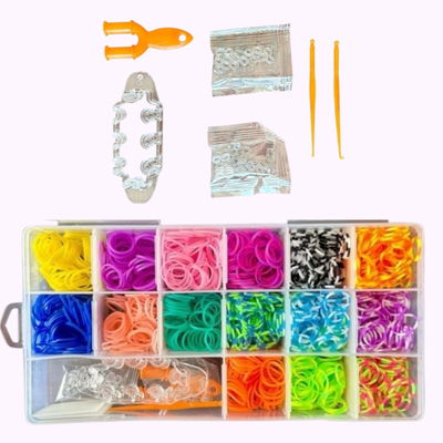 Kit Loom Bands | 15 colores + telar y accesorios 