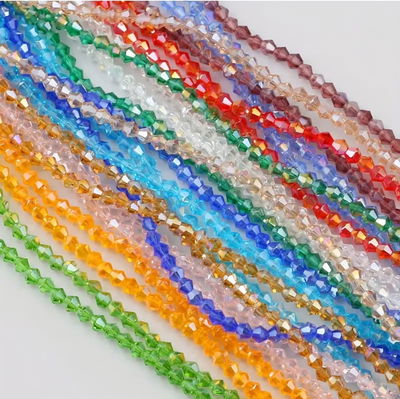 Cristal de roca de vidrio rombo 4mm x tira